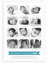 12 Months Children's Birthday Party Invitations
