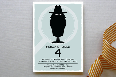 Secret Agent Children's Birthday Party Invitations