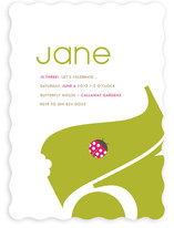 Leaf Munch and Lady Bug Children's Birthday Party Invitations