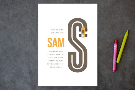 The Right Track Children's Birthday Party Invitations