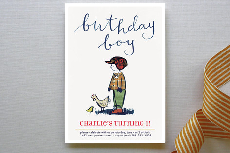 Farm Boy Children's Birthday Party Invitations
