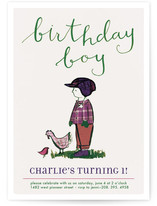 Farm Boy Children's Birthday Party Invitations