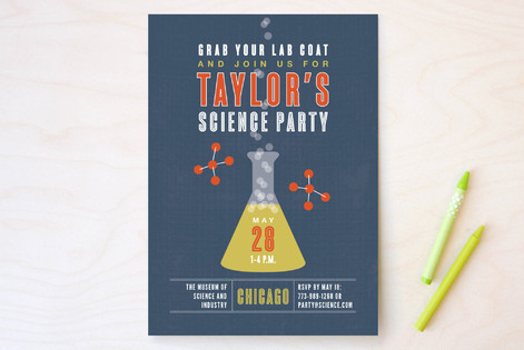 Science Children's Birthday Party Invitations