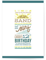 Sun, Sand + Surf Children's Birthday Party Invitations