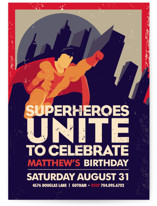 Super Heroes Children's Birthday Party Invitations