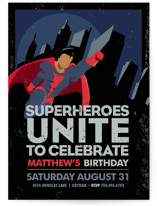 Super Heroes Children's Birthday Party Invitations