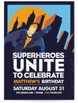 Super Heroes Children's Birthday Party Invitations