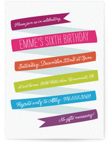 Whimsical Ribbon Children's Birthday Party Invitations