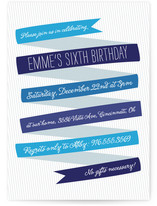 Whimsical Ribbon Children's Birthday Party Invitations