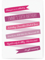 Whimsical Ribbon Children's Birthday Party Invitations
