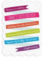 Whimsical Ribbon Children's Birthday Party Invitations