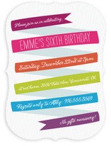Whimsical Ribbon Children's Birthday Party Invitations