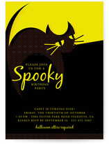 Black Cat Children's Birthday Party Invitations
