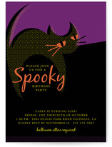 Black Cat Children's Birthday Party Invitations