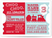 Choo Choo Train Children's Birthday Party Invitations