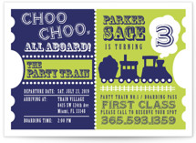 Choo Choo Train Children's Birthday Party Invitations