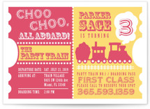 Choo Choo Train Children's Birthday Party Invitations