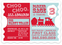 Choo Choo Train Children's Birthday Party Invitations