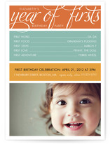 A Year of Firsts Children's Birthday Party Invitations