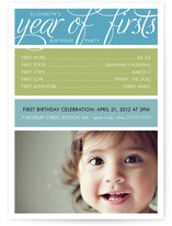 A Year of Firsts Children's Birthday Party Invitations