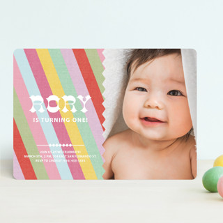 Circus Stripes Children's Birthday Party Invitations