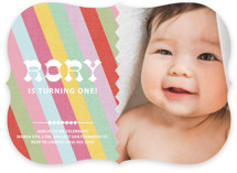 Circus Stripes Children's Birthday Party Invitations