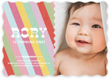 Circus Stripes Children's Birthday Party Invitations