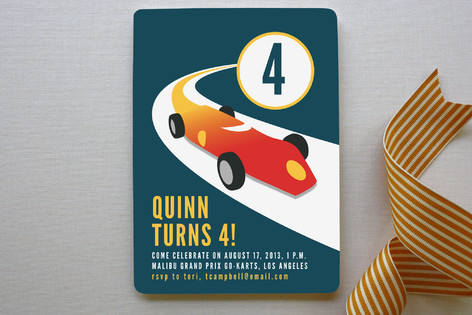 Vintage Racing Car Children's Birthday Party Invitations