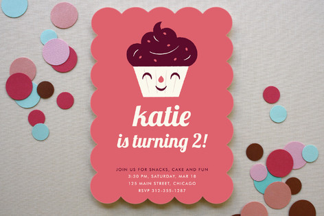 Sweet Cupcake Children's Birthday Party Invitations