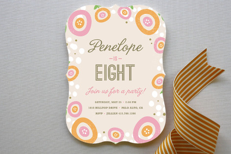 Sweet Clementine Children's Birthday Party Invitations