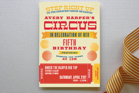 Greatest Circus Children's Birthday Party Invitations