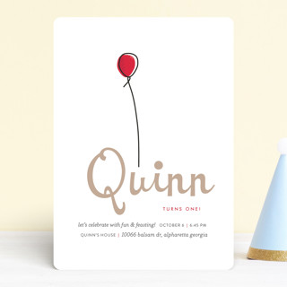 Up Up and Away Balloon Children's Birthday Party Invitations