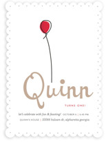 Up Up and Away Balloon Children's Birthday Party Invitations
