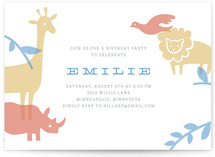 Zoo Menagerie Children's Birthday Party Invitations