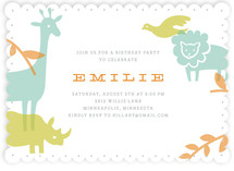 Zoo Menagerie Children's Birthday Party Invitations