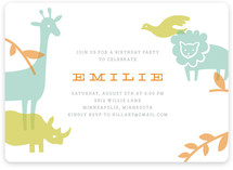 Zoo Menagerie Children's Birthday Party Invitations