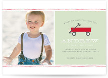 Little Red Wagon Children's Birthday Party Invitations