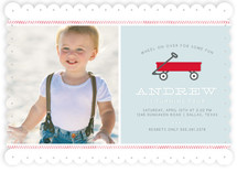 Little Red Wagon Children's Birthday Party Invitations