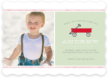 Little Red Wagon Children's Birthday Party Invitations