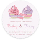 Double Cupcake Fun Children's Birthday Party Invitations