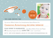 Space Mission Children's Birthday Party Invitations