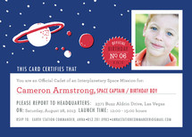Space Mission Children's Birthday Party Invitations