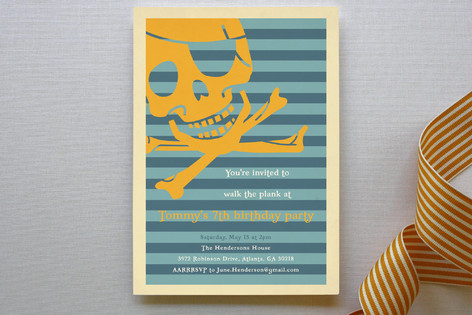 Pirate Party Children's Birthday Party Invitations
