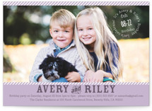 Vintage Stripes Children's Birthday Party Invitations