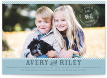 Vintage Stripes Children's Birthday Party Invitations