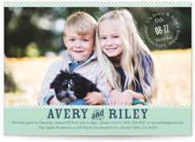 Vintage Stripes Children's Birthday Party Invitations