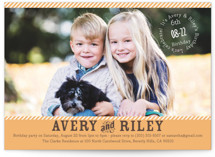 Vintage Stripes Children's Birthday Party Invitations