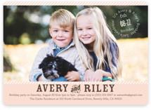 Vintage Stripes Children's Birthday Party Invitations