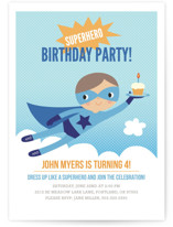 Super Birthday Boy Children's Birthday Party Invitations