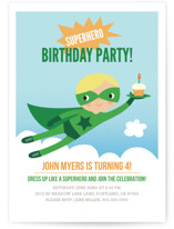 Super Birthday Boy Children's Birthday Party Invitations